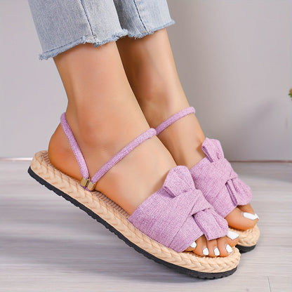 Damen Sommer Sandalen mit Schleife und Knöchelriemen – Modische Freizeitschuhe für Alltag und Urlaub