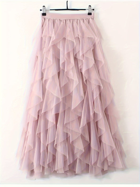 Damen Maxirock mit Rüschen für festliche Anlässe und elegante Outfits