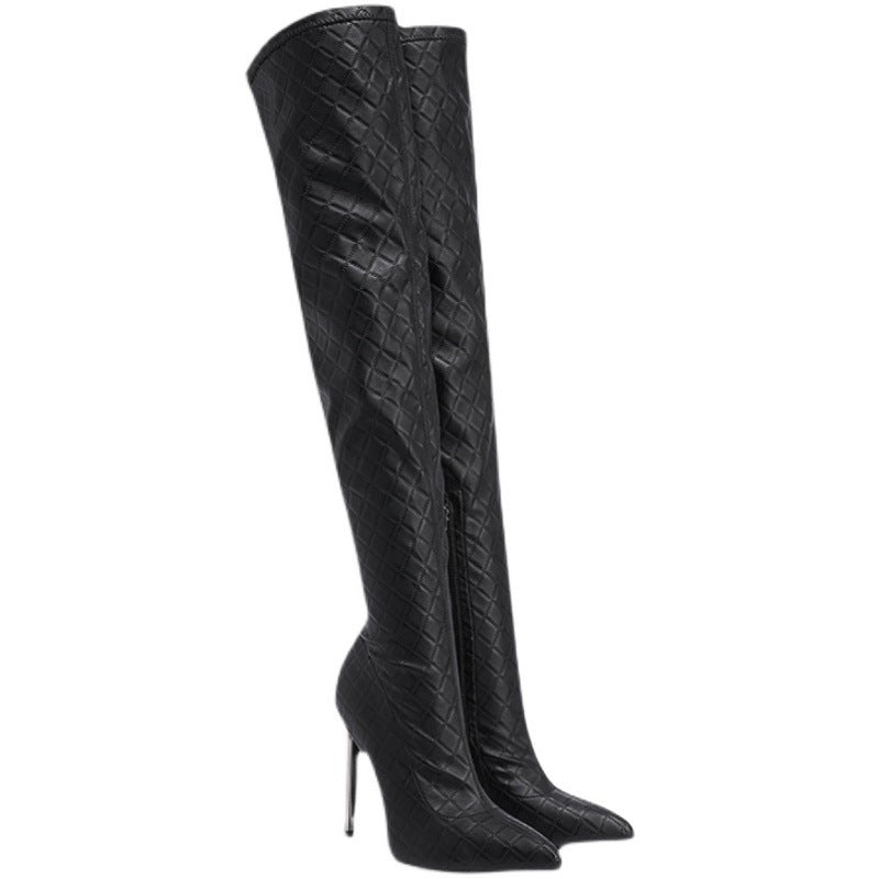 Alice – Feiner Absatz Schlanke Überknie-Stiefel