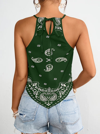 Damen Halterneck Bandana-Top im Boho-Stil für Sommer und Freizeit