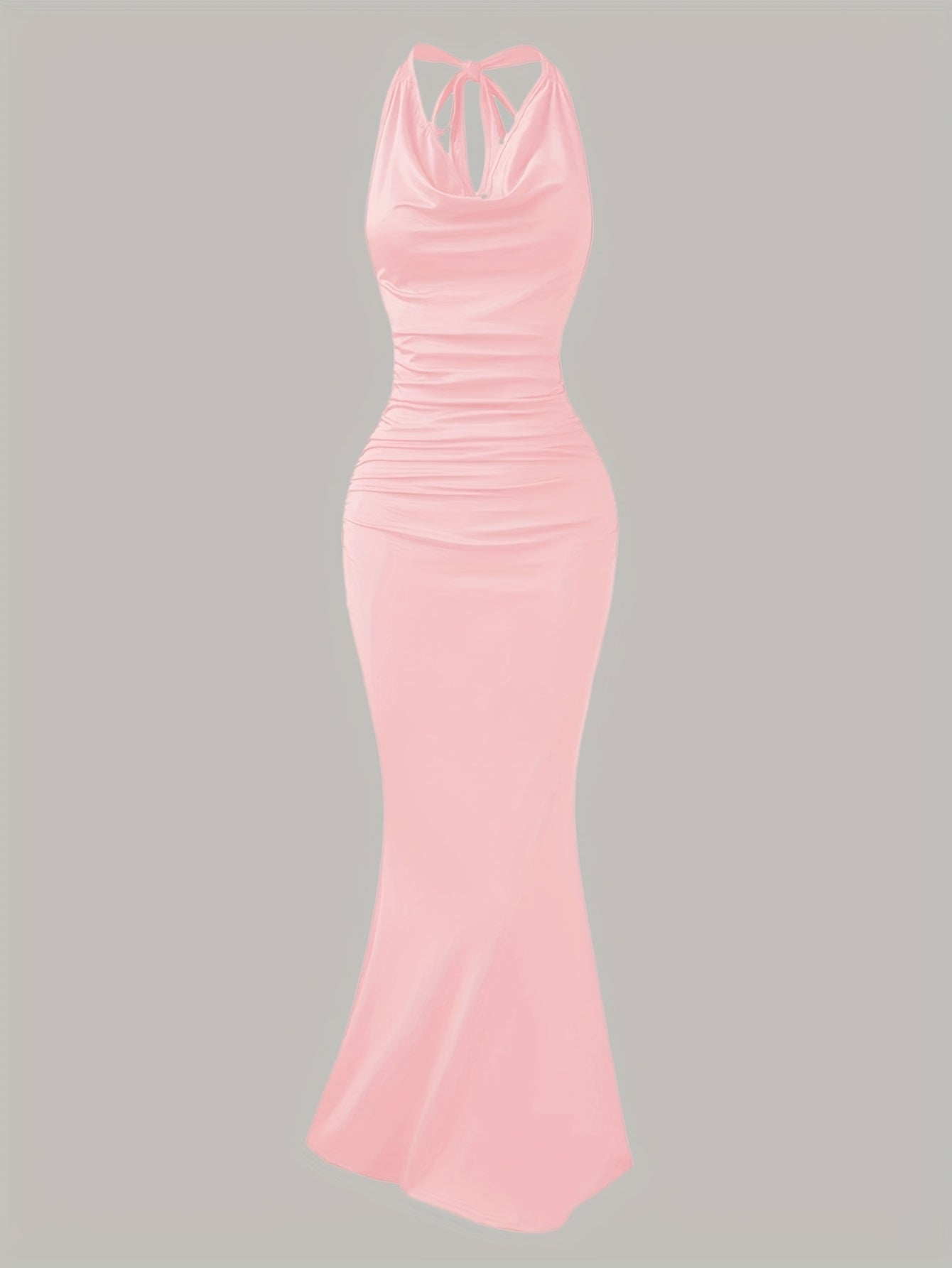 Damen Abendkleid Elegantes Maxikleid mit Wasserfallausschnitt und Rückenfrei für besondere Anlässe