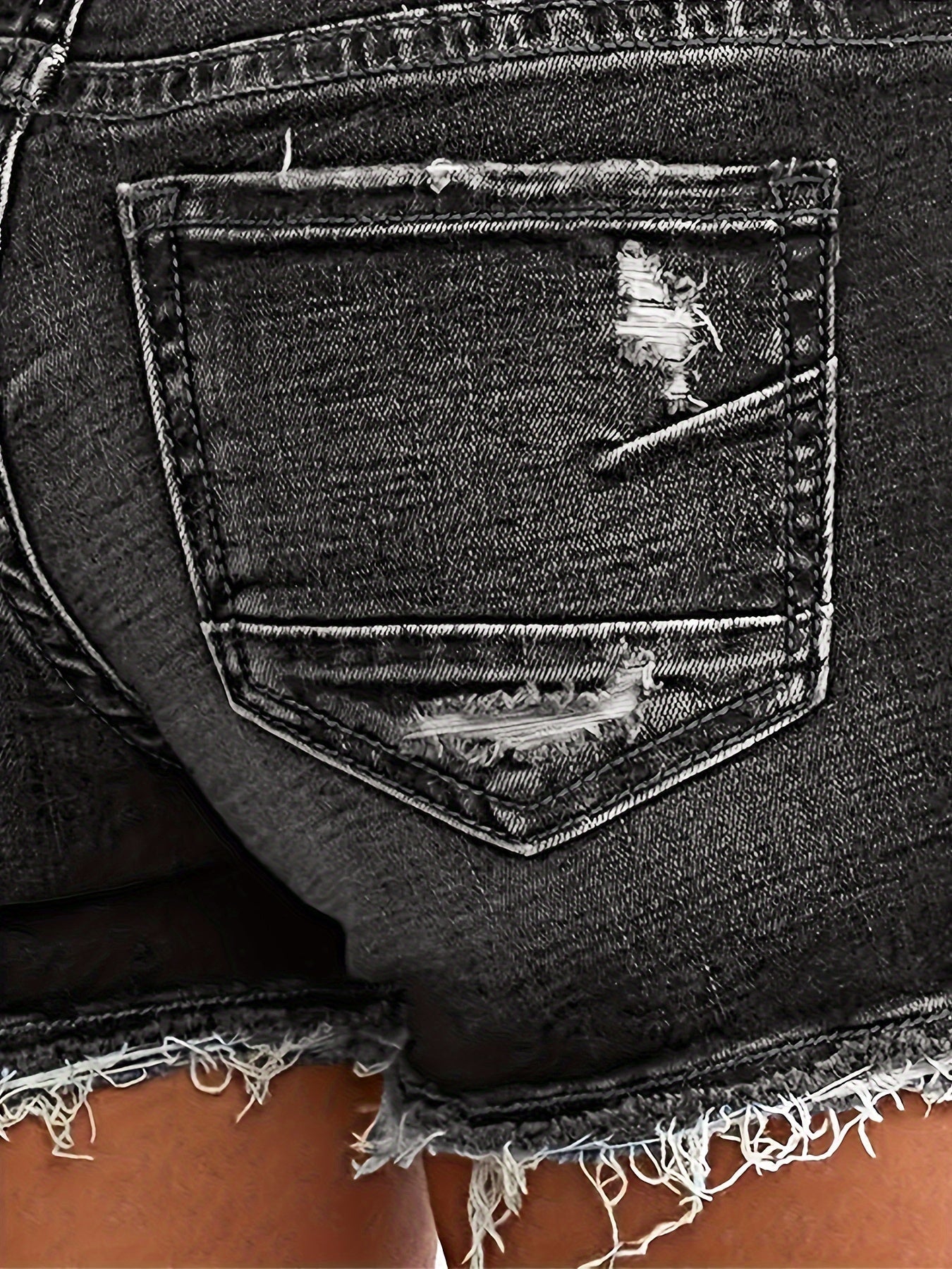 Damen Jeans Shorts mit Fransen und Knopfleiste – Lässiger Sommer-Style