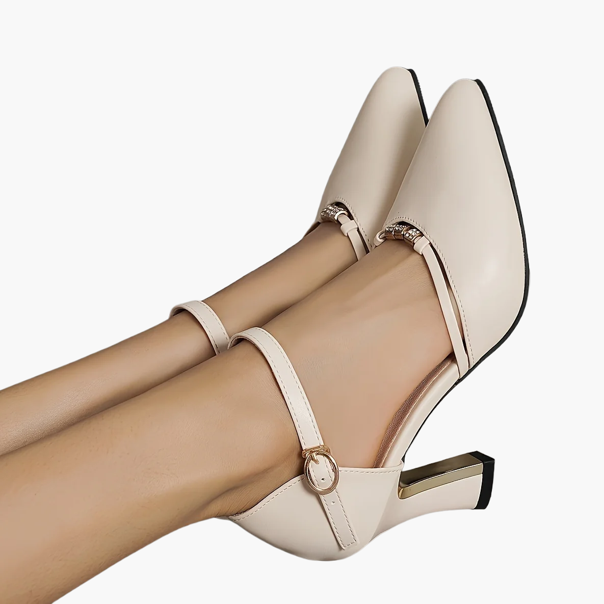 Damen Elegante Pumps mit Blockabsatz und Riemchen – Perfekt für Büro & festliche Anlässe