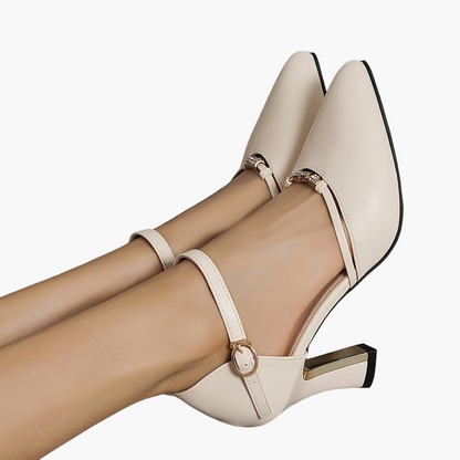 Damen Elegante Pumps mit Blockabsatz und Riemchen – Perfekt für Büro & festliche Anlässe
