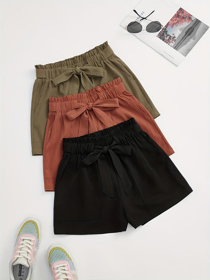 Damen Sommer Shorts mit Schleife – Lässige High-Waist Shorts für Urlaub & Freizeit