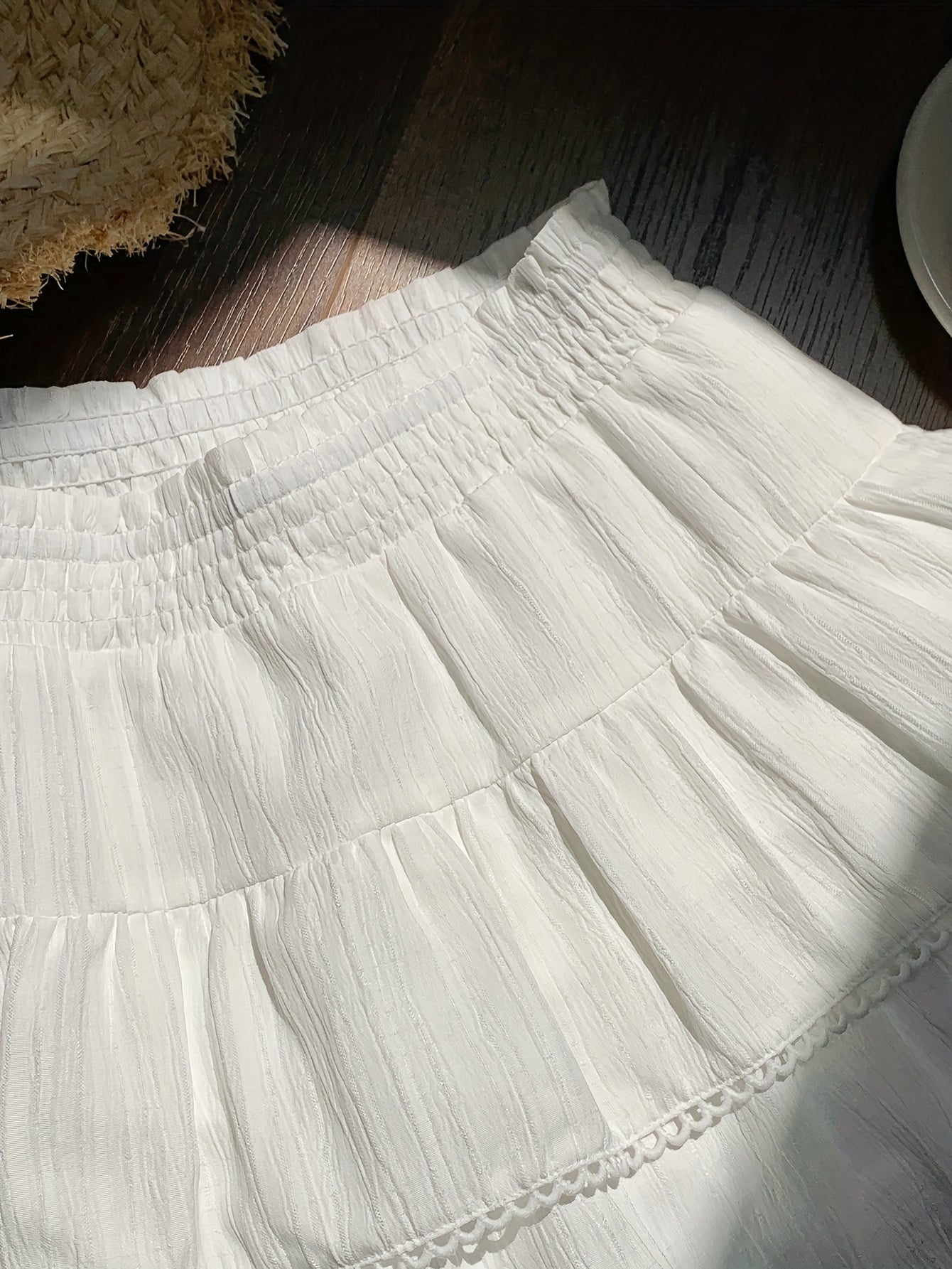 Damen Volant Minirock mit Stufen und elastischem Bund – Verspielter Boho-Look für Alltag und Urlaub