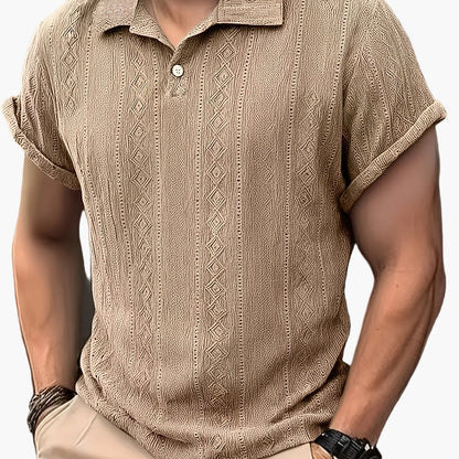 Herren Strick-Poloshirt im Retro-Stil für Freizeit und Alltag