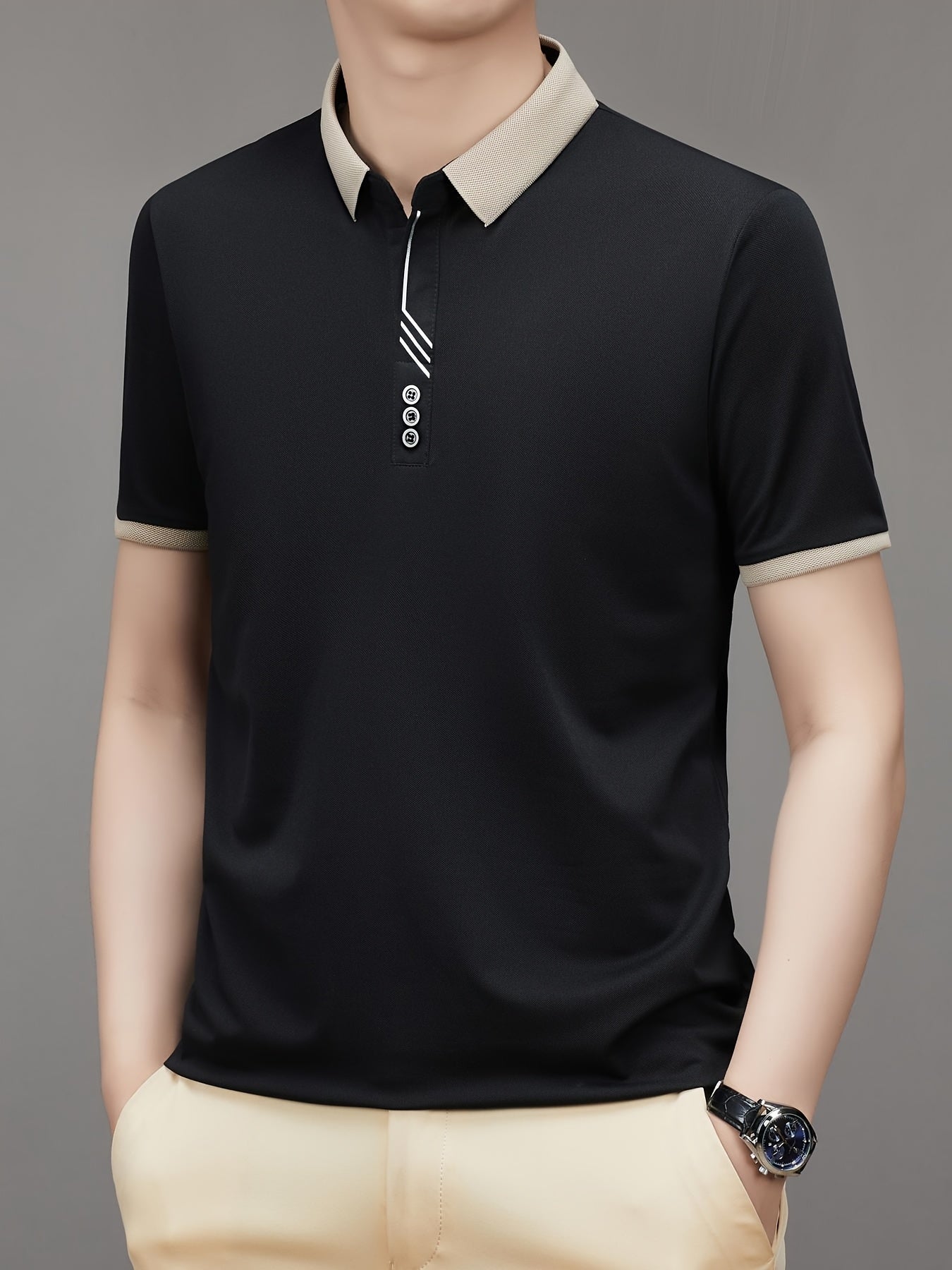 Herren Polohemd mit Kontrastkragen – Stilvolles Freizeit- und Business-Poloshirt