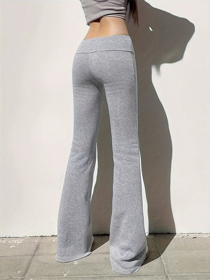 Damen Flared Fitness Hose mit hoher Taille – Modische Schlaghose für Sport und Freizeit