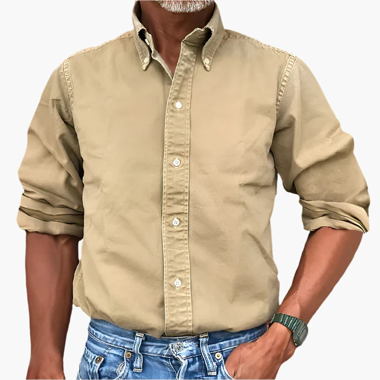 Herren Freizeithemd mit klassischem Button-Down-Kragen – Zeitloser Stil für Alltag und Business