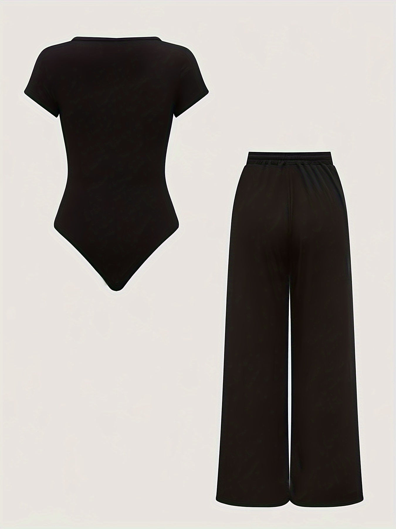 Damen-Loungewear-Set mit Body und weiten Hosen – Bequemes Freizeit-Outfit, moderner Schnitt