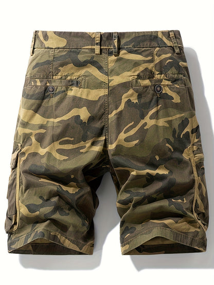 Herren Cargo Shorts im Camouflage-Look – Outdoor & Freizeit Bermuda mit Taschen