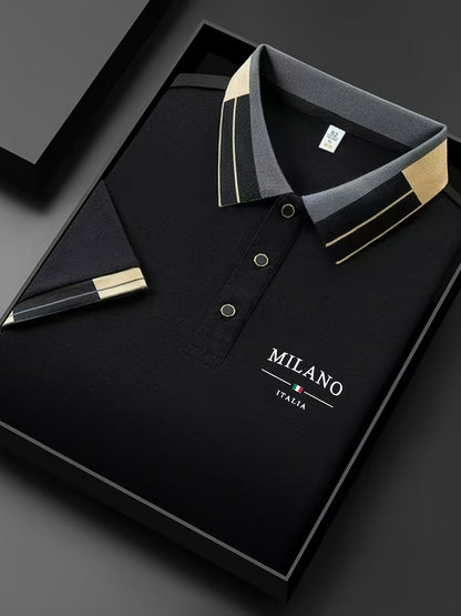 Herren Polohemd Milano Italia – Elegantes Freizeit Poloshirt mit modernem Kragen-Design