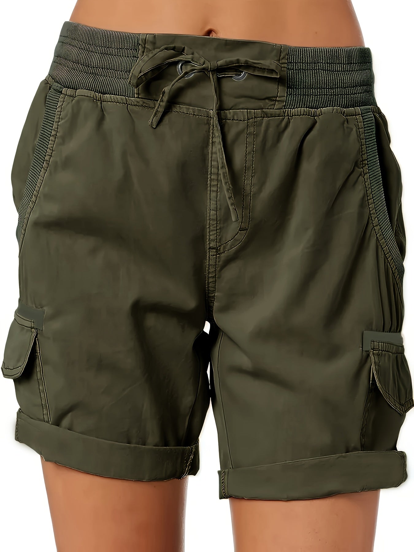 Damen Cargo-Bermuda Shorts mit Kordelzug – Bequemer Freizeit-Style für Sommer & Alltag