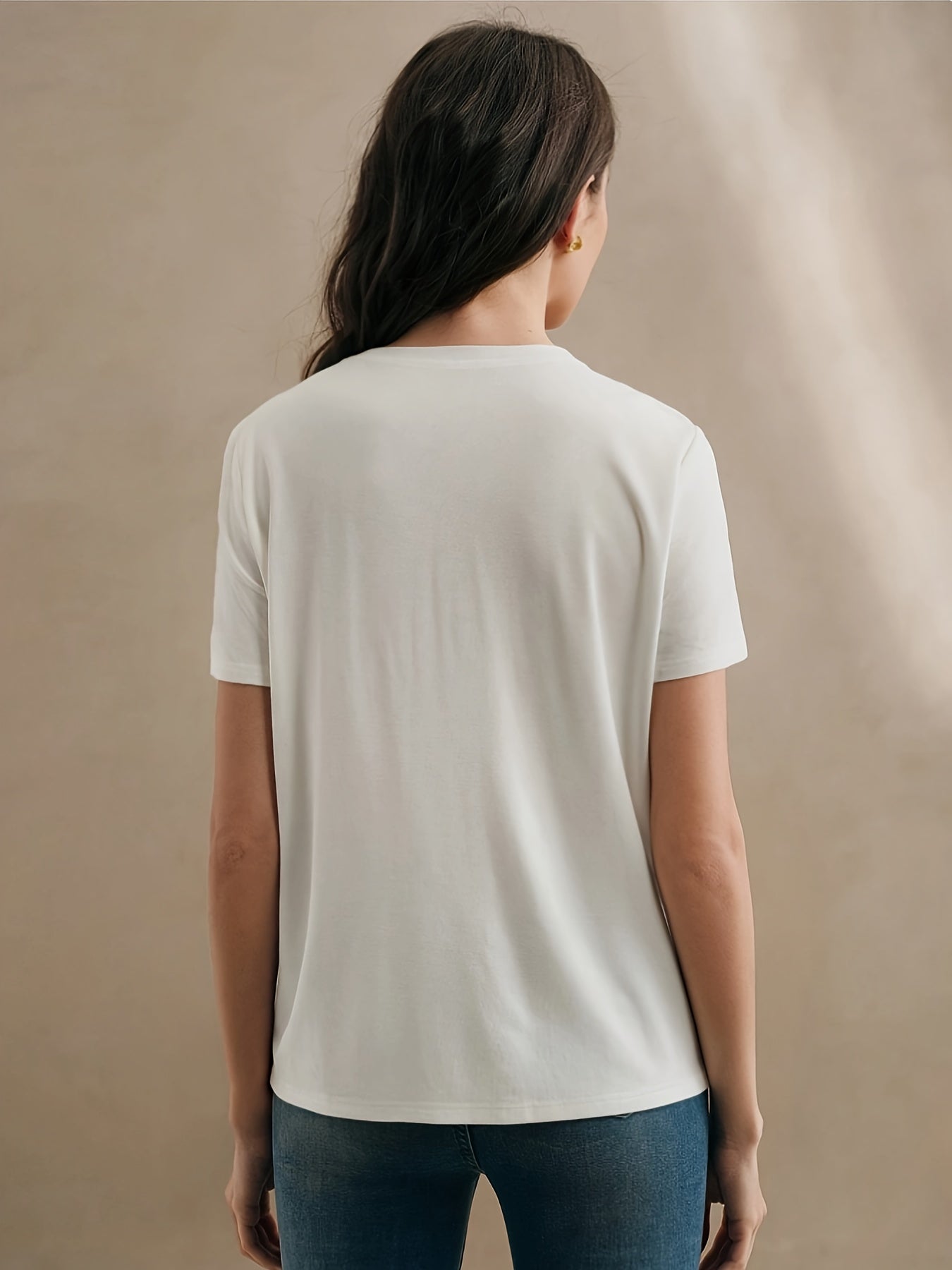 Damen T-Shirt mit Zitronen-Stickerei, Casual Sommer Oberteil, stylisch und verspielt