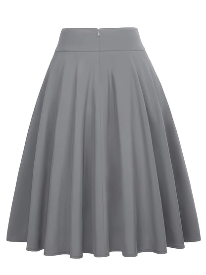 Damen Vintage A-Linien Rock mit Schleife – Eleganter Swingrock für Alltag & Freizeit