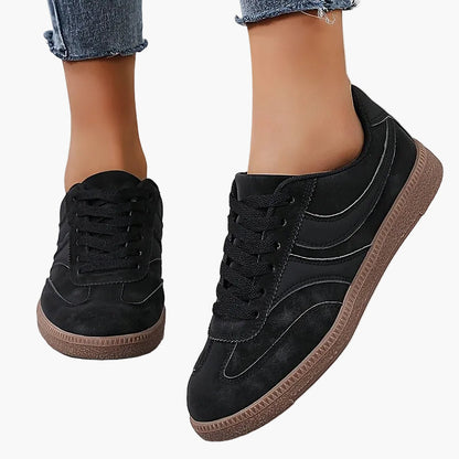 Damen Vintage Sneaker für Alltag und Freizeit – Bequeme Low-Top Schnürschuhe