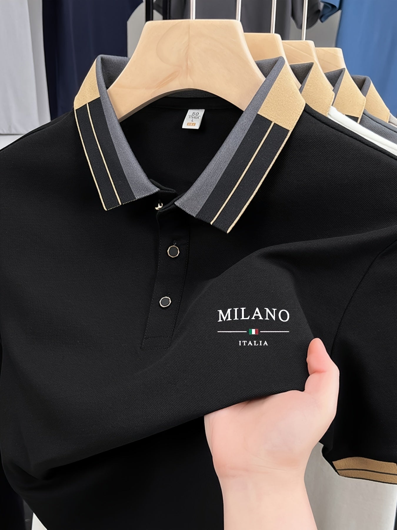 Herren Polohemd Milano Italia – Elegantes Freizeit Poloshirt mit modernem Kragen-Design