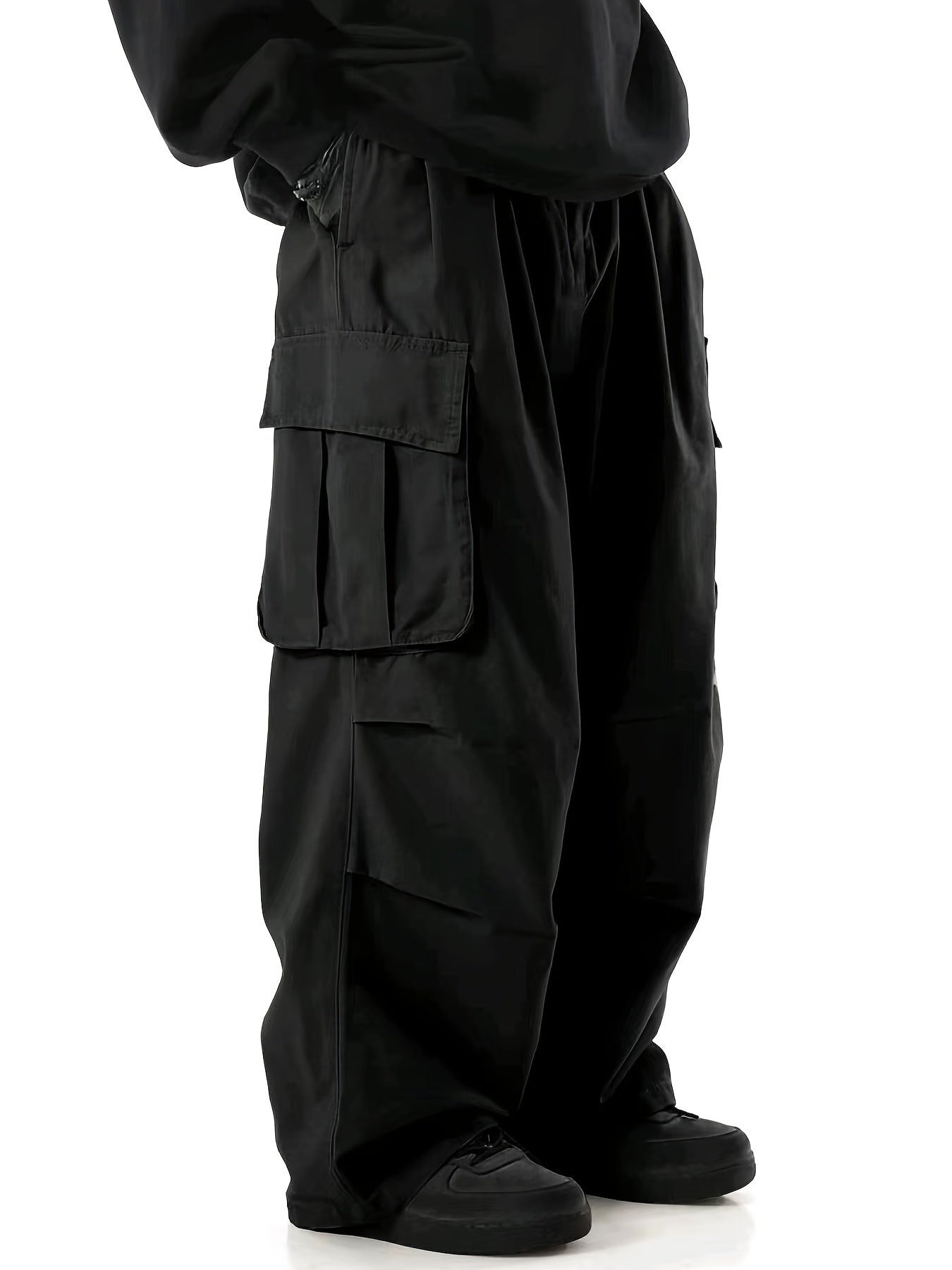 Herren Baggy Cargo Hosen Streetwear mit weitem Bein und großen Taschen