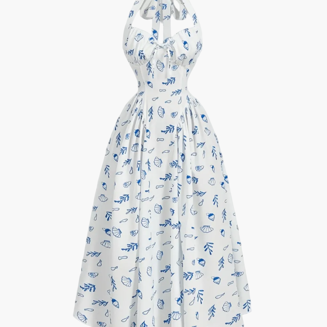 Damen Vintage Cocktailkleid mit Halterneck und schwingendem Rock – Elegantes Retro Abendkleid