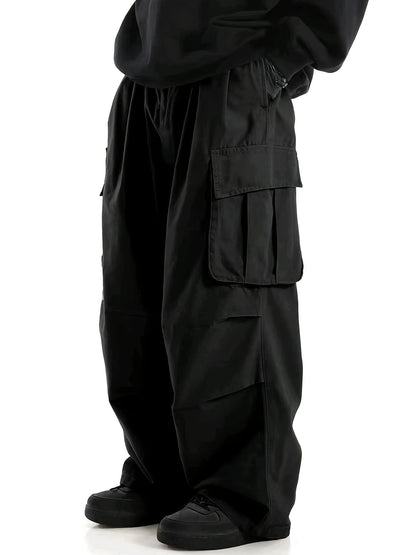 Herren Baggy Cargo Hosen Streetwear mit weitem Bein und großen Taschen