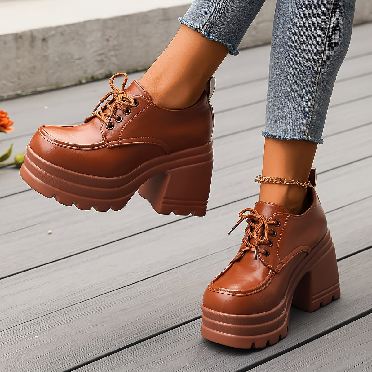 Damen Plateauschuhe Schnür-Oxford Retro Stil Modisch Alltag & Ausgehen