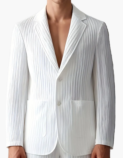 Herren Anzug mit modernem Streifen-Design – Eleganter Freizeitanzug für Frühling und Sommer