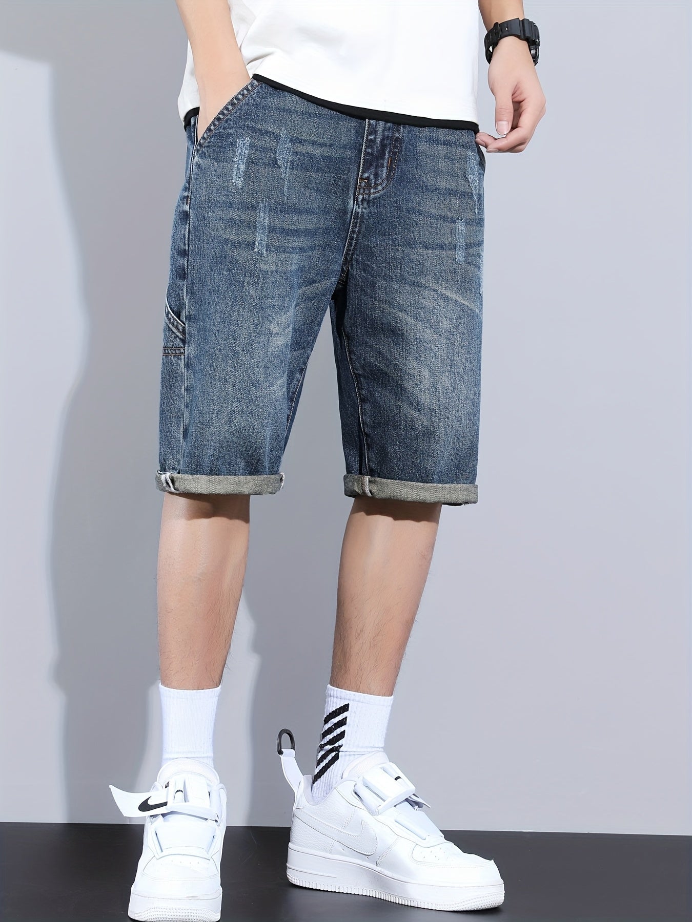 Herren Jeans-Bermuda Regular Fit – Lässige Utility-Shorts für Alltag und Freizeit