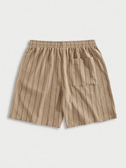 Herren Freizeithorts mit Nadelstreifen und Kordelzug – Stilvolle Sommer-Shorts für Alltag und Sport