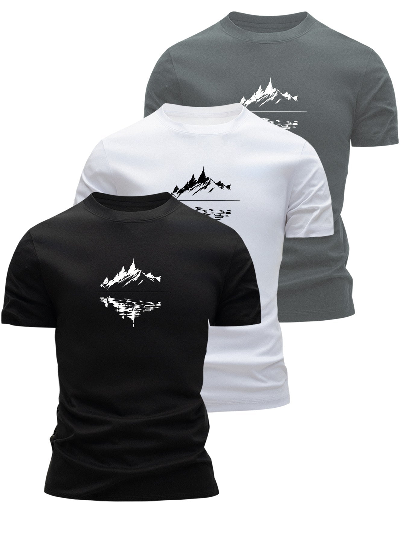 Herren T-Shirt mit Bergmotiv – Modernes Freizeitshirt für Outdoor und Alltag