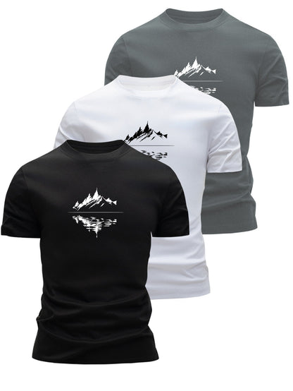 Herren T-Shirt mit Bergmotiv – Modernes Freizeitshirt für Outdoor und Alltag