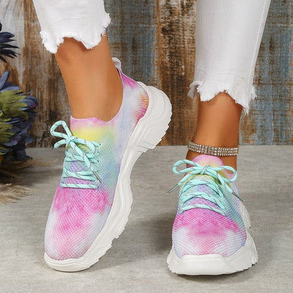 Heather – Lässige Blumen Sportschuhe Damen Flachboden Übergröße