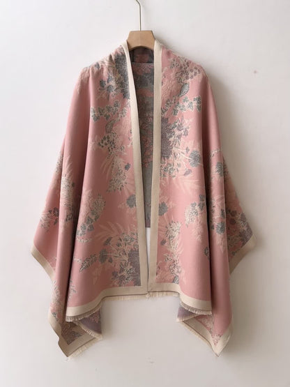 Damen Kimono Cardigan mit floralem Vintage-Muster – Elegante offene Umhangjacke für Freizeit und besondere Anlässe