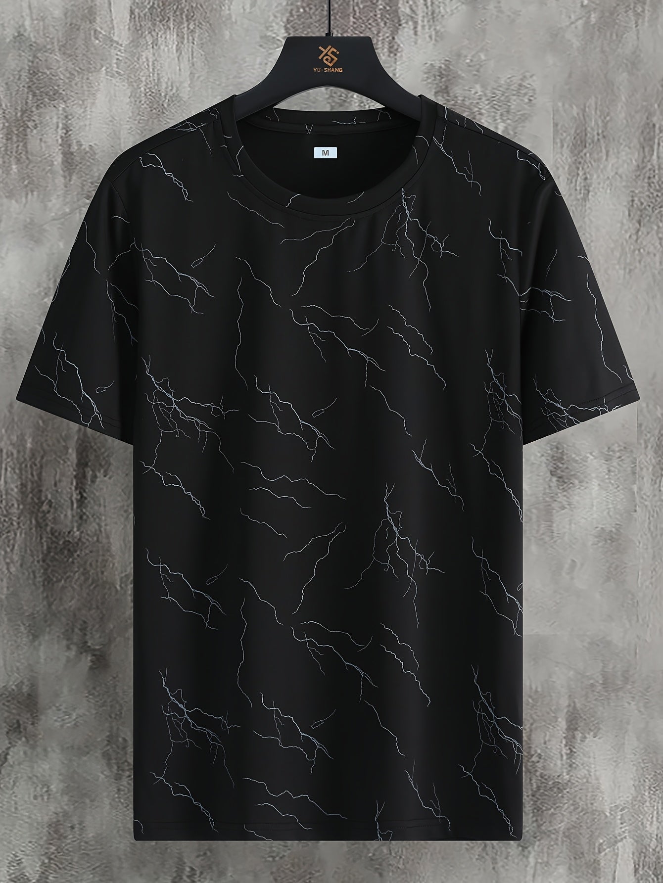 Herren T-Shirt mit modernem Blitzmuster – Stilvolles Freizeitshirt
