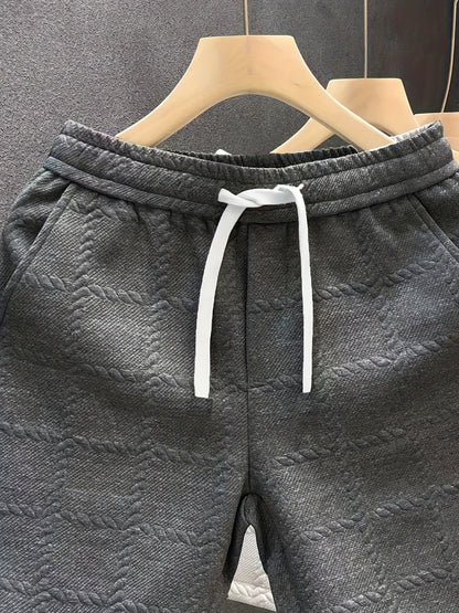 Herren Shorts mit modernem Strukturmuster – Freizeit & Sport, Komfort Fit, urbaner Look