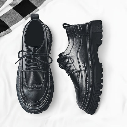 Herren Vintage Brogue Halbschuhe mit dicker Sohle – Elegante Schnürschuhe für Alltag und Anlass