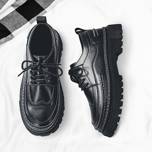 Herren Vintage Brogue Halbschuhe mit dicker Sohle – Elegante Schnürschuhe für Alltag und Anlass