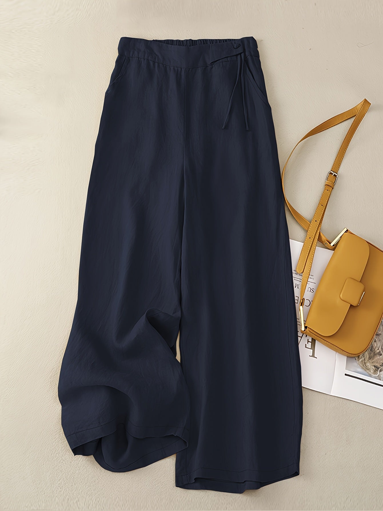 Damen Weite Freizeithose mit Kordelzug – Eleganter Sommer-Look für Alltag und Büro