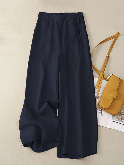 Damen Weite Freizeithose mit Kordelzug – Eleganter Sommer-Look für Alltag und Büro