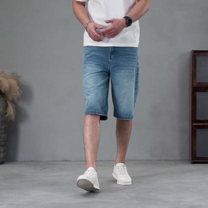 Herren Relaxed Fit Denim Bermudashorts – Modischer Freizeit-Look für Alltag und Streetstyle