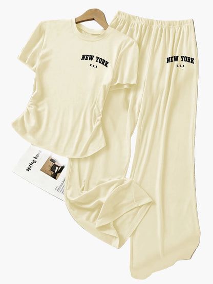 Damen Zweiteiler Set mit Schleifen-Detail – Freizeit & Loungewear Outfit