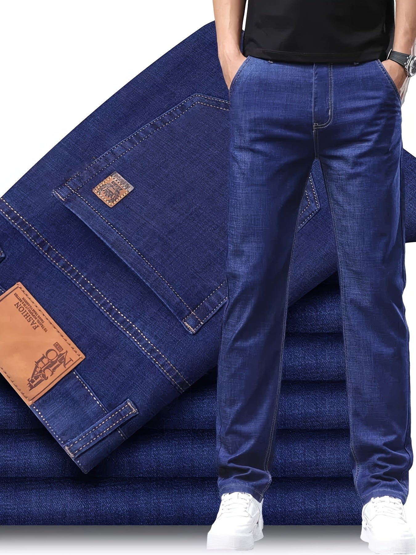 Herren Jeanshose im klassischen Stil für Alltag und Freizeit – Bequeme Passform