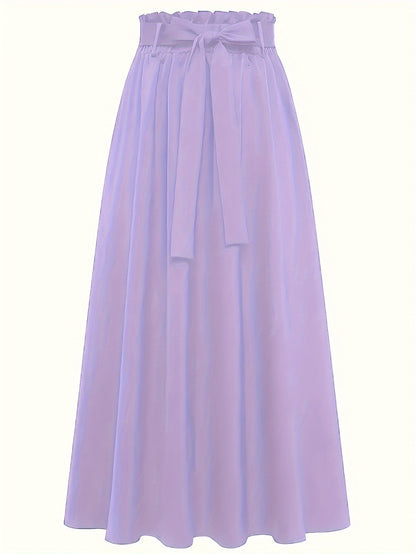 Damen Maxirock mit Paperbag-Bund und Schleife – Eleganter Freizeit-Look für jeden Anlass