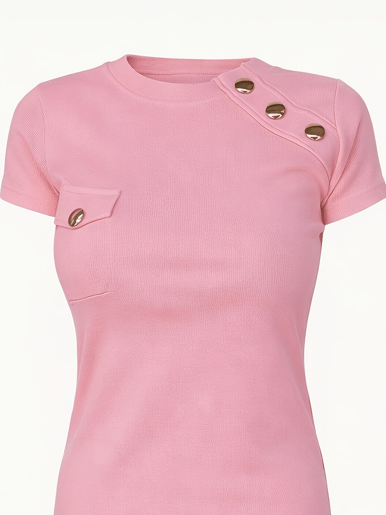 Damen Modernes Shirt mit Knopfdetails und Stilvollem Schnitt – Elegantes Freizeit- und Business-Oberteil