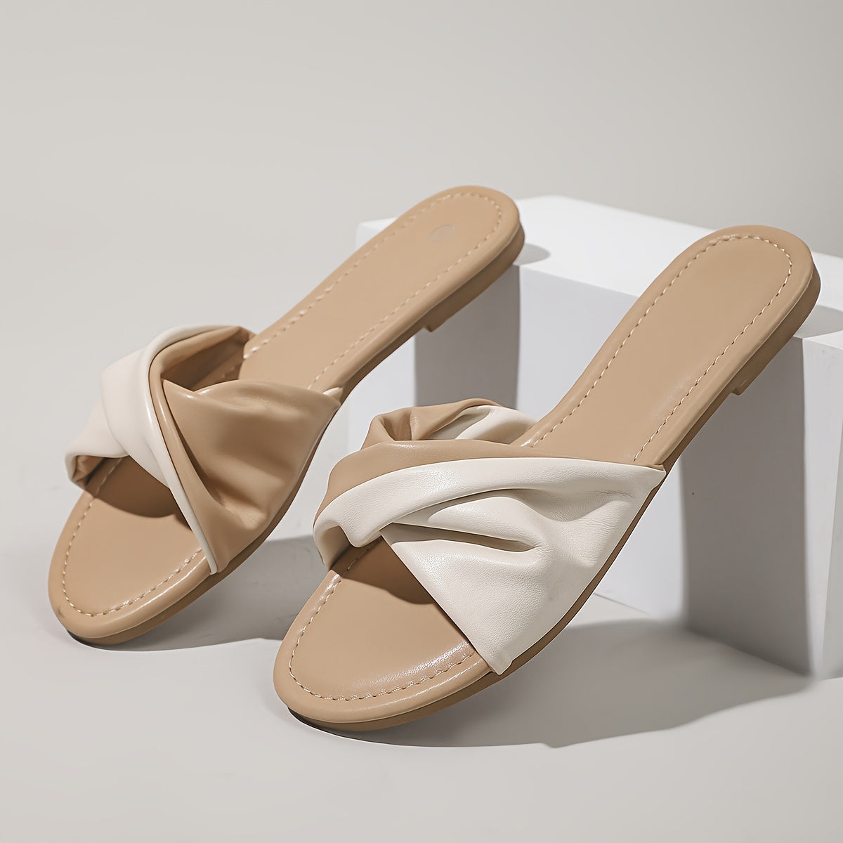 Damen Flache Sandalen mit Knoten-Design für Alltag und Freizeit