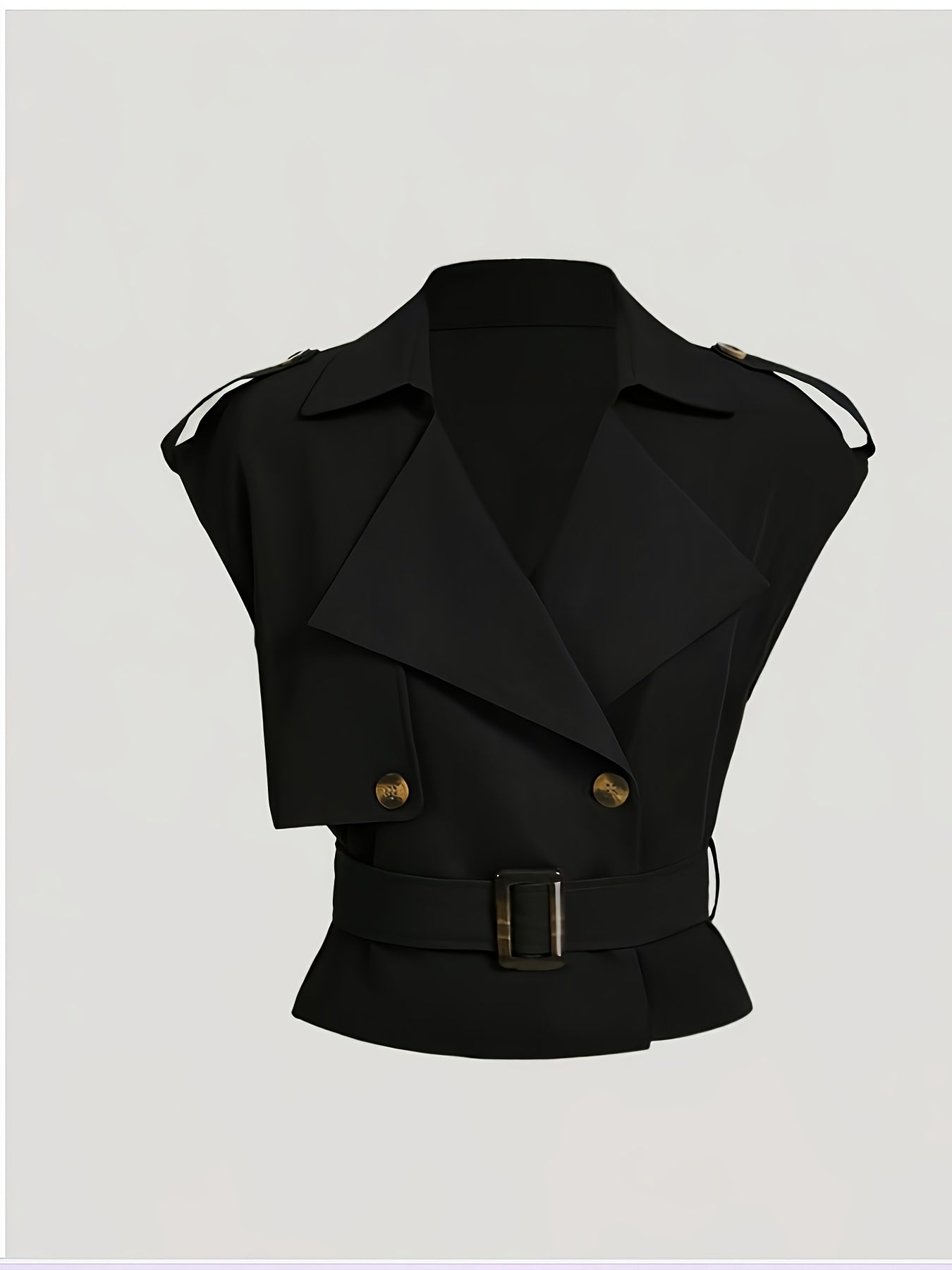 Damen Elegante Ärmellose Trenchweste mit Gürtel – Modischer Business-Look