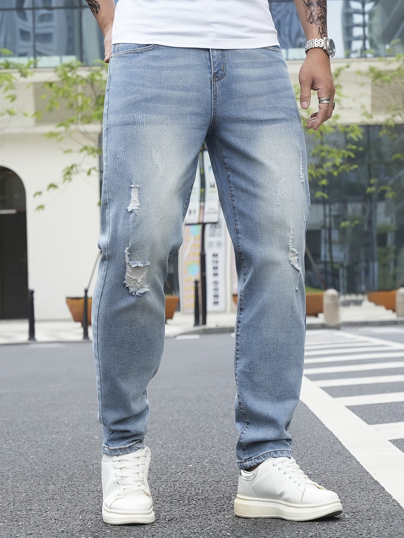 Herren Jeans im Distressed Streetstyle Look – Lässige Freizeitjeans