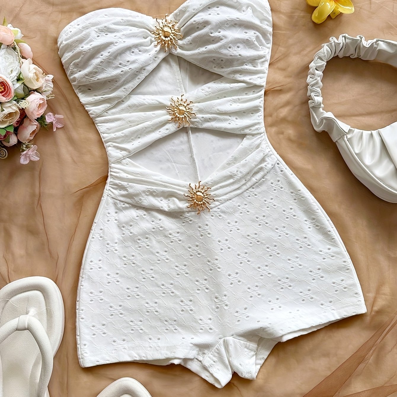 Damen Badeanzug Retro-Style mit Leopardenmuster und Cut-Outs – Eleganter Einteiler für Strand und Pool