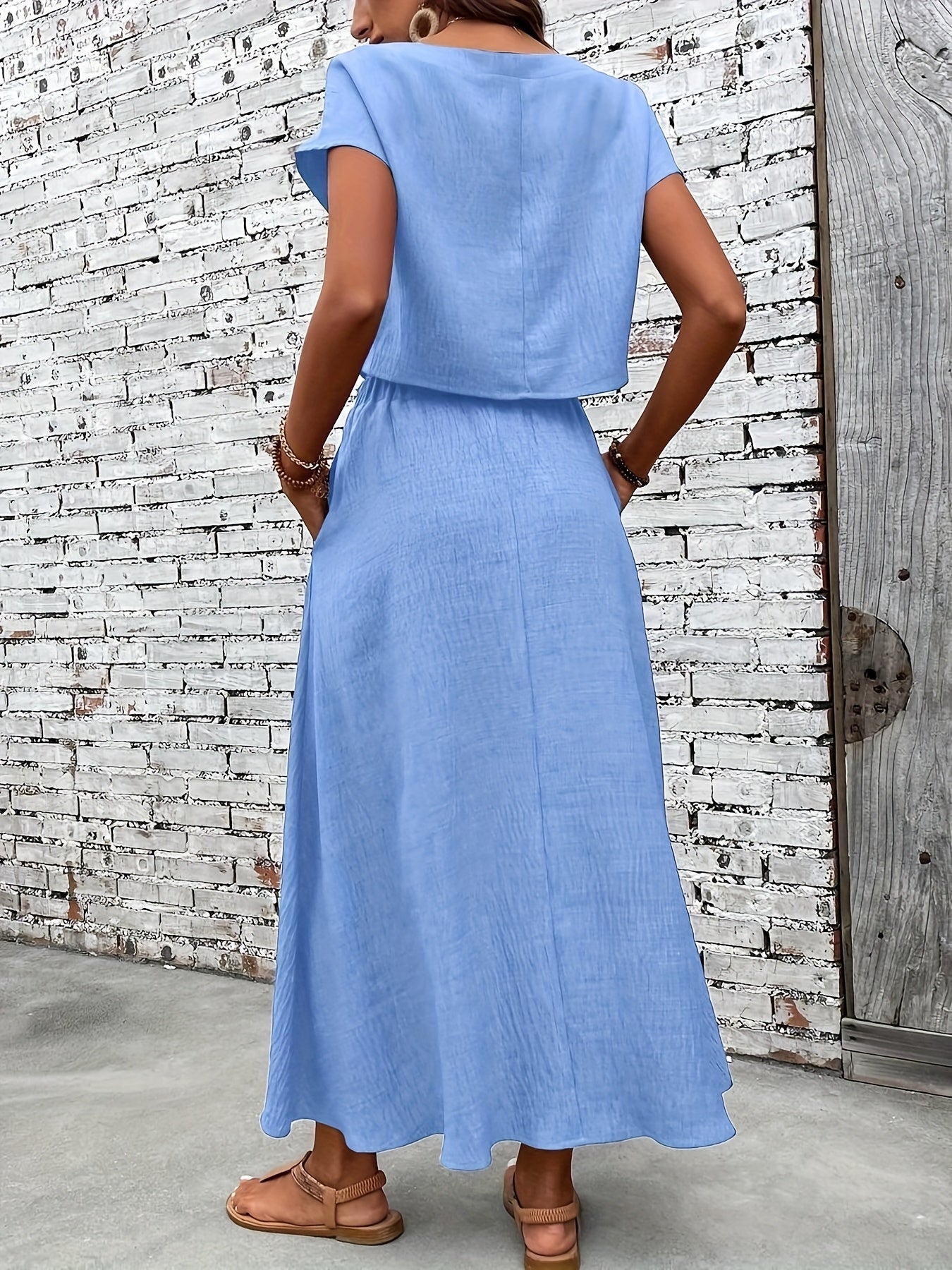 Damen Zweiteiliges Set Elegantes Crop Top und Maxirock für Alltag und besondere Anlässe