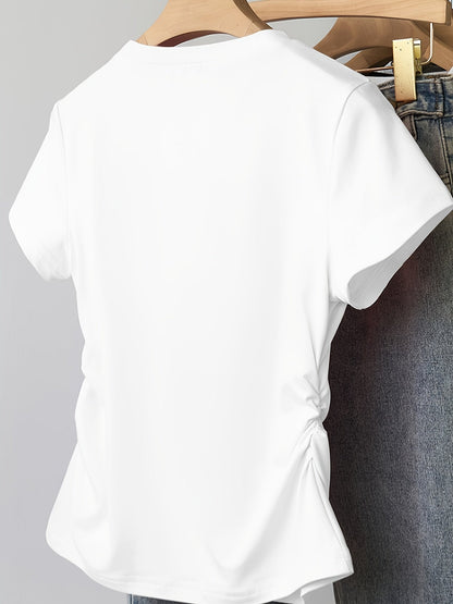 Damen T-Shirt mit Herz-Print und modernem Schnitt – Ideal für Freizeit und Alltag